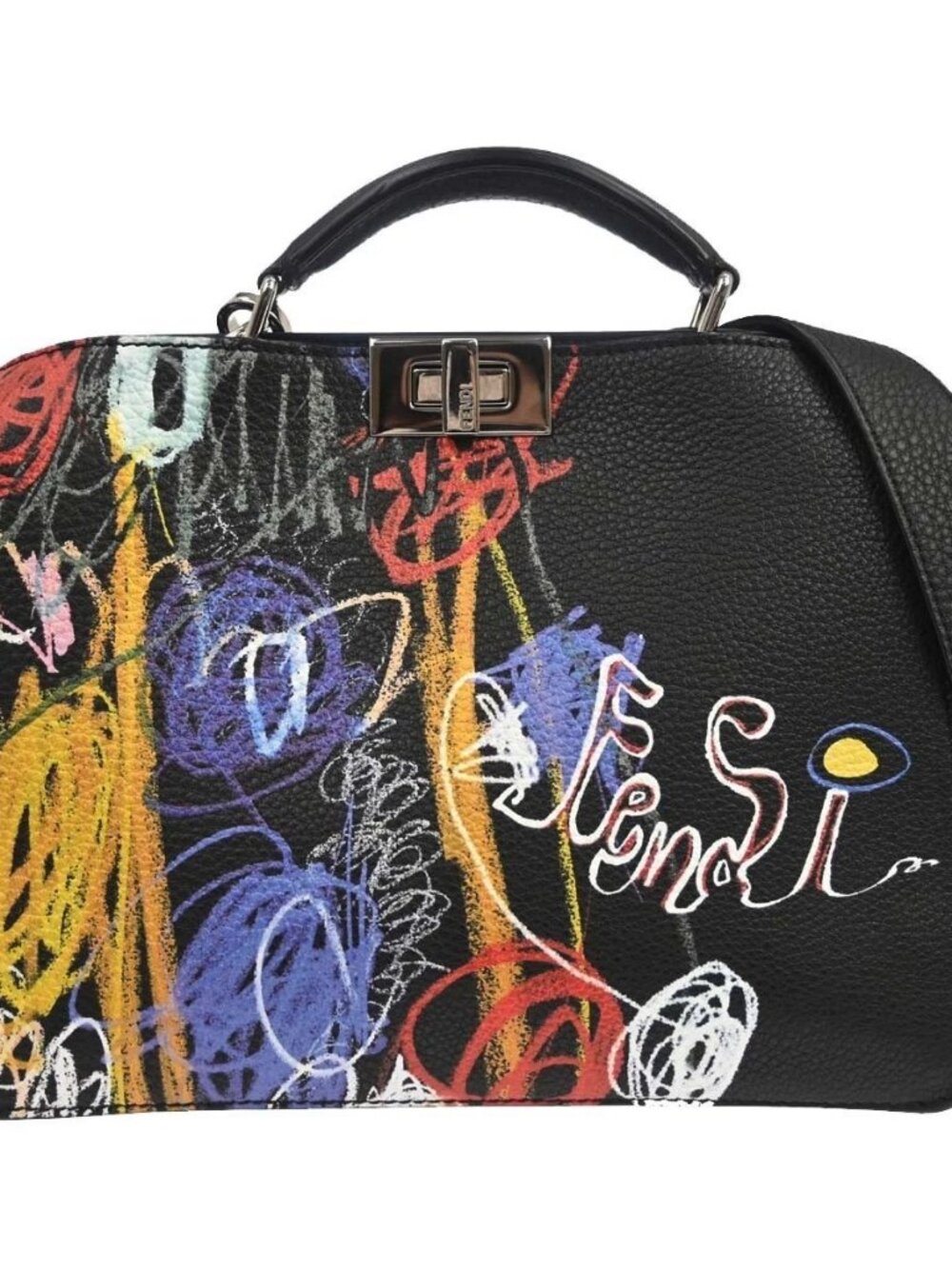 Fendi Black Multicolor Peekaboo 2way Handbag NQ11749